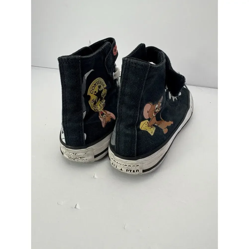 Converse x Tom and Jerry Chuck Taylor All Star HI Black youth Shoes Is 12.5